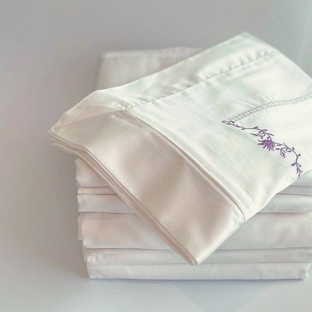 Field of Dreams Embroidered Bed Linen Full Set 100 Cotton Sateen 400