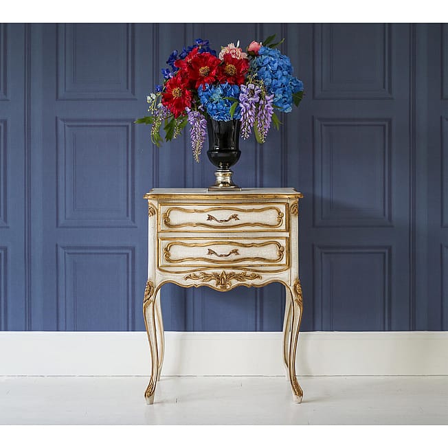 Gold Distressed French Side Table
