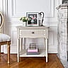 Hand-Painted Bedside Table with Removable Tray.  Photo by Georgianna Lane