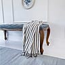 Pure Wool Navy Blue Stripe Blanket