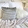 Statement Silver Flapper Cushion With Our Mongolian Sheepskin Ivory Cushion