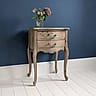 Wooden 2 Drawer Side Table