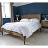 French Hand Carved Rustic Natural Rattan Bed