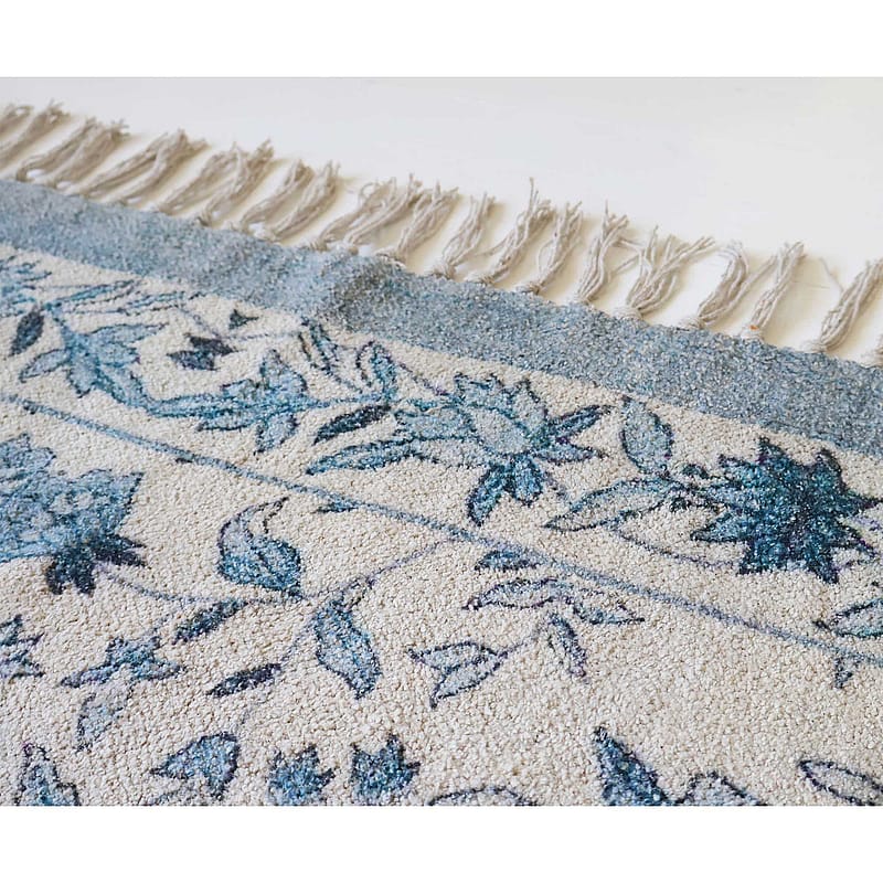 Delft Blue Floral Rug | Delft Style Rug with Blue Floral Pattern