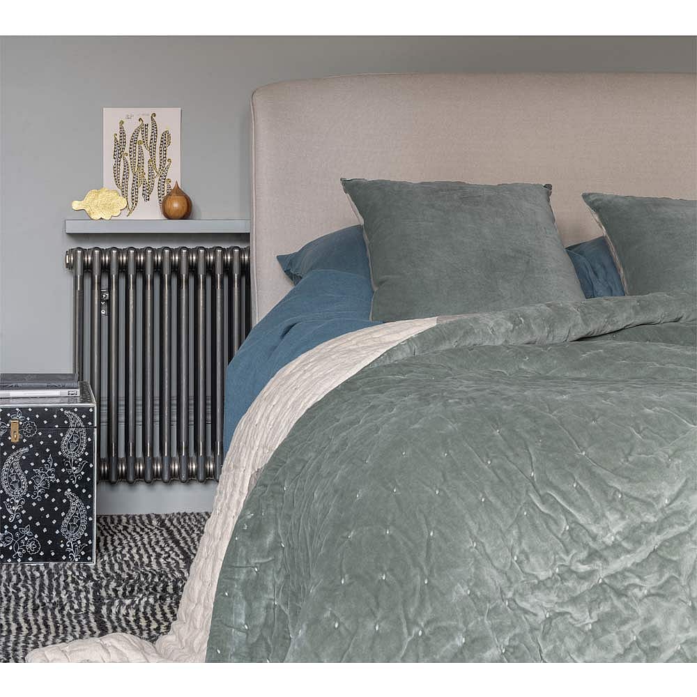 Duck Egg Blue Velvet Quilted Bedspread Sea Foam Duck Egg Blue Quilted