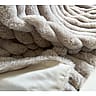 Beautifully Soft Fluted Oatmeal Faux Fur Throw