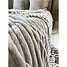 Faux Fur Oatmeal Fluted Throw