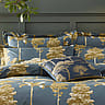 Gold and Navy Botanical Printed Cushion