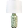 Green Bedside Lamp With White Cotton Shade