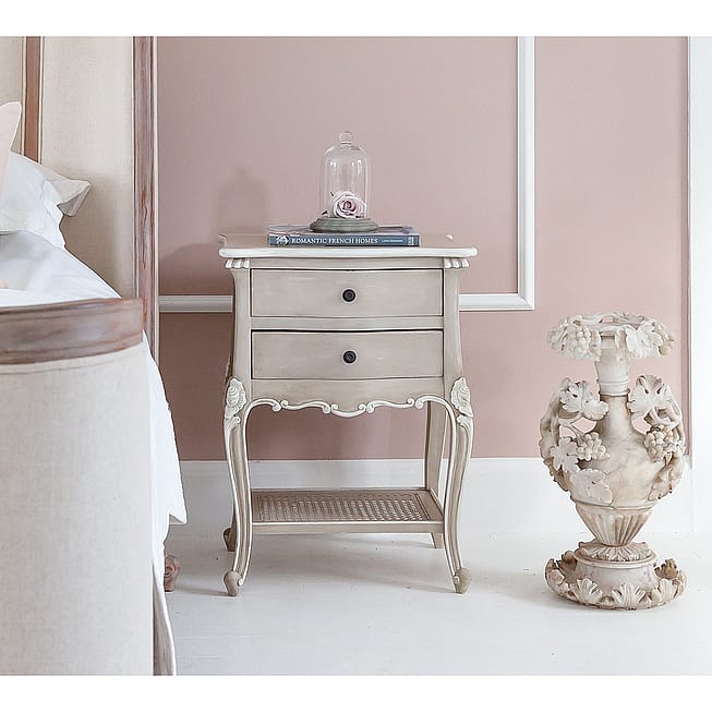 L'Amour 2-Drawer Bedside Table | Handmade French Style Bedside Table in ...