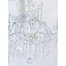 French Chandelier with 8 Bulbs, Glass Droplets and Cups