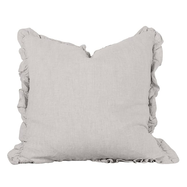 Oli Ruffle Oatmeal Linen Cushion