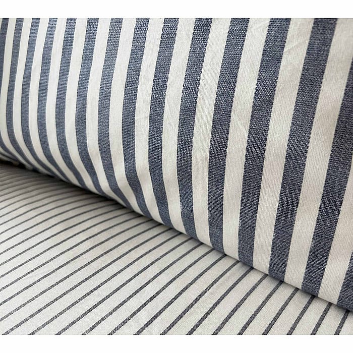Petit Breton Stripe Bed Linen Set in Sea Blue  Reversible Navy Blue and  White Stripe Duvet Cover Set