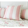 Luxury Pale Pink and Ivory Stripe Silk Square Cushion with a Piped Finish