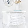 Provencal Ruched White Bedside Table