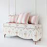 Piped Pink And Ivory Luxury Silk Cushion
