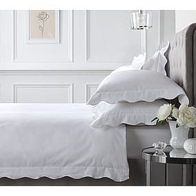 Ruffle-trimmed King/Queen Duvet Cover Set - Taupe - Home All