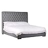 Grey Softly Textured Fabric Superking Size Upholstered Bed