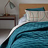 Luxurious Blue Cotton Quilted Bedspread