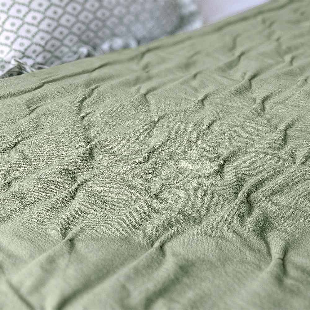 The Luxuriator Bedspread in Sage Green Velvet | A Quilted Sage Green ...