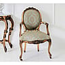 French Damask Upholstered Chair