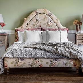How To Style an Upholstered Patterned Headboard