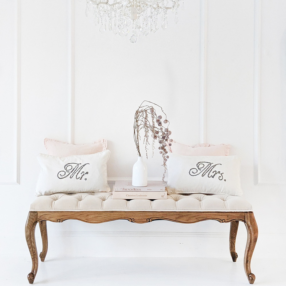 love story taupe bench