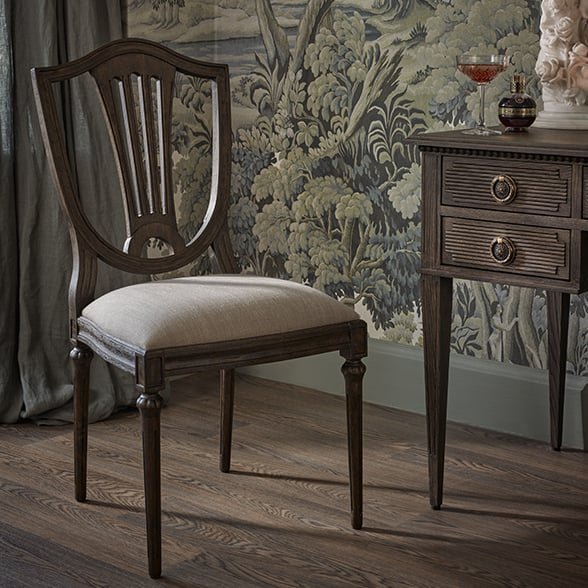 Gustavian Dark Wood Chair by French Bedroom