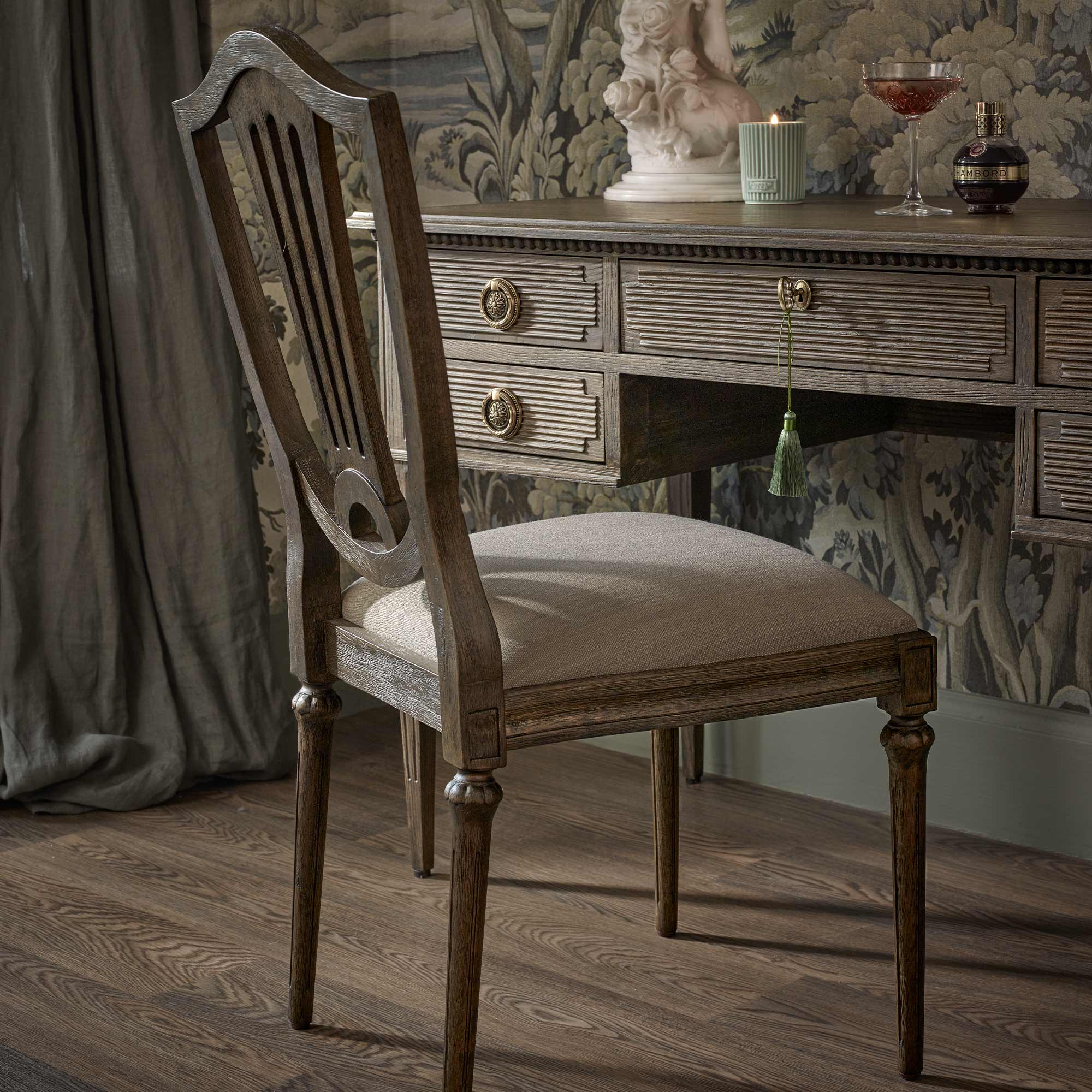 Gustavian Dark Upholstered Chair