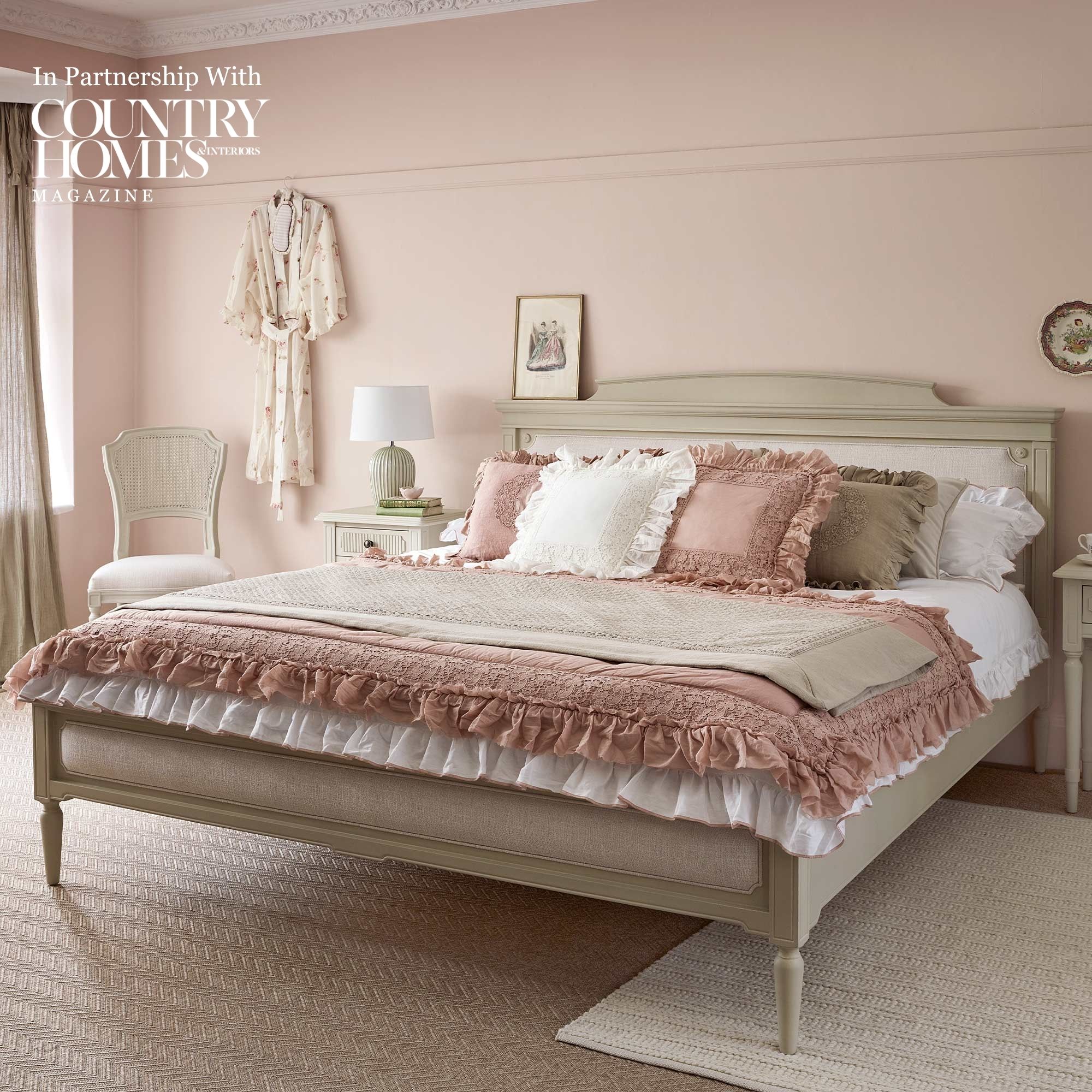 Avenue d'Amour Upholstered French Bed