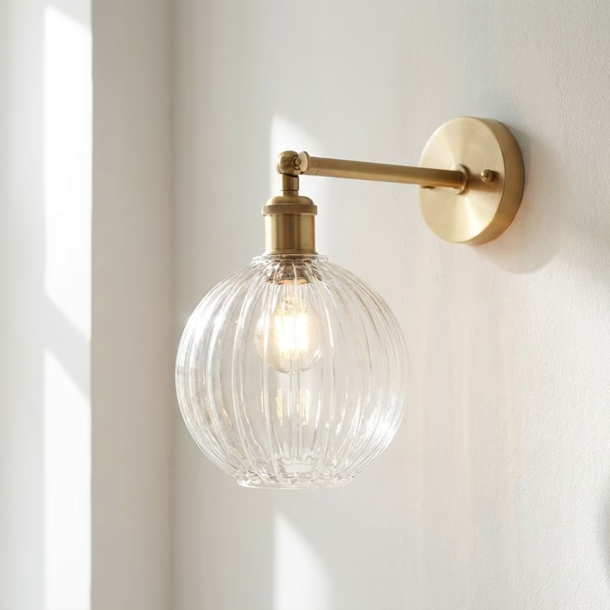 Henley Fluted Glass Globe Wall Light