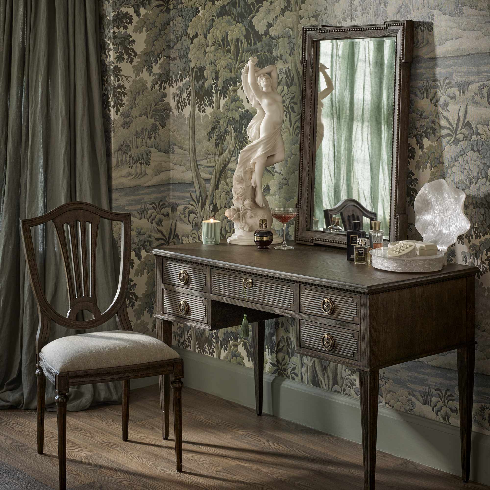 Gustavian Dark Wall Mirror