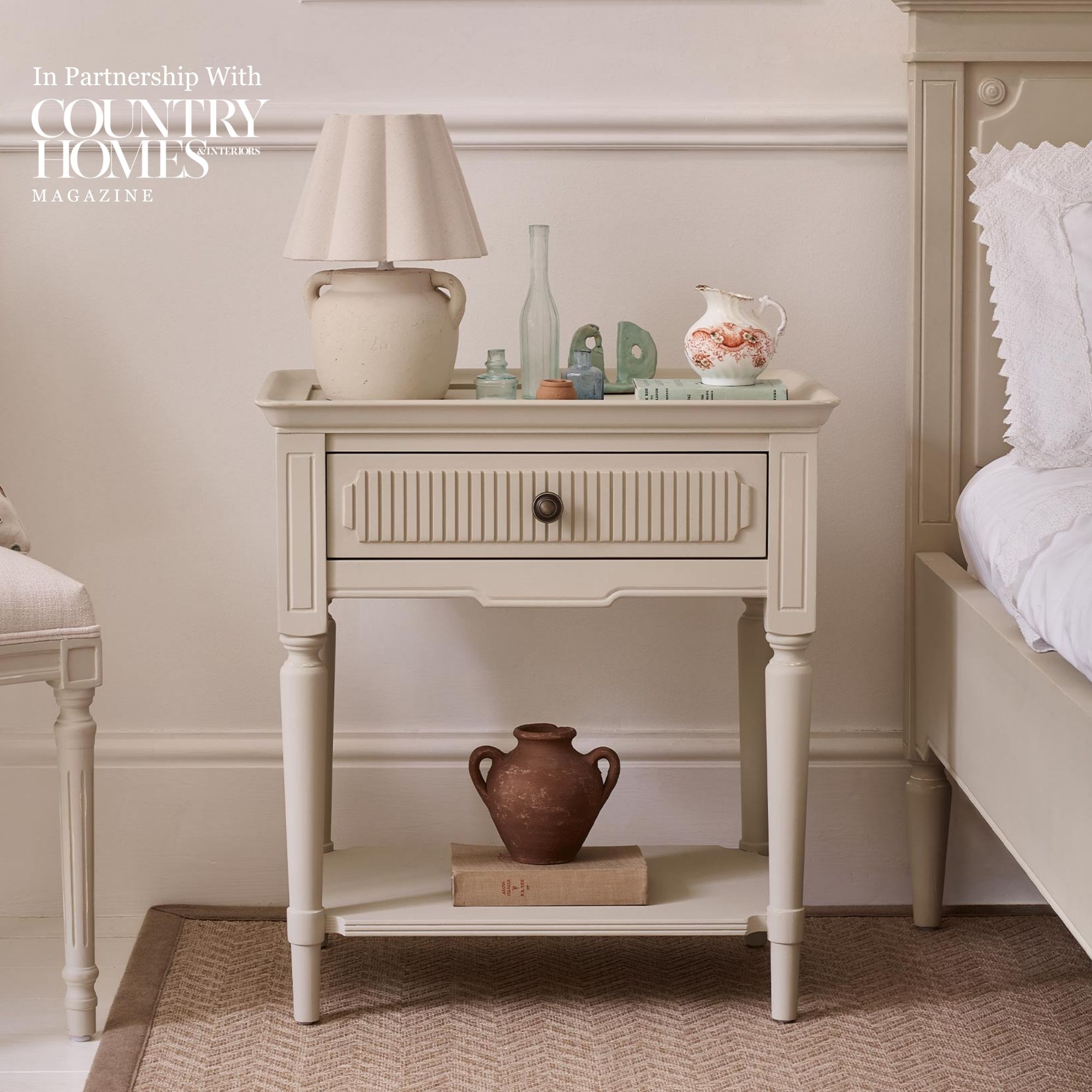 Avenue d'Amour Oatmeal Grande Bedside Table