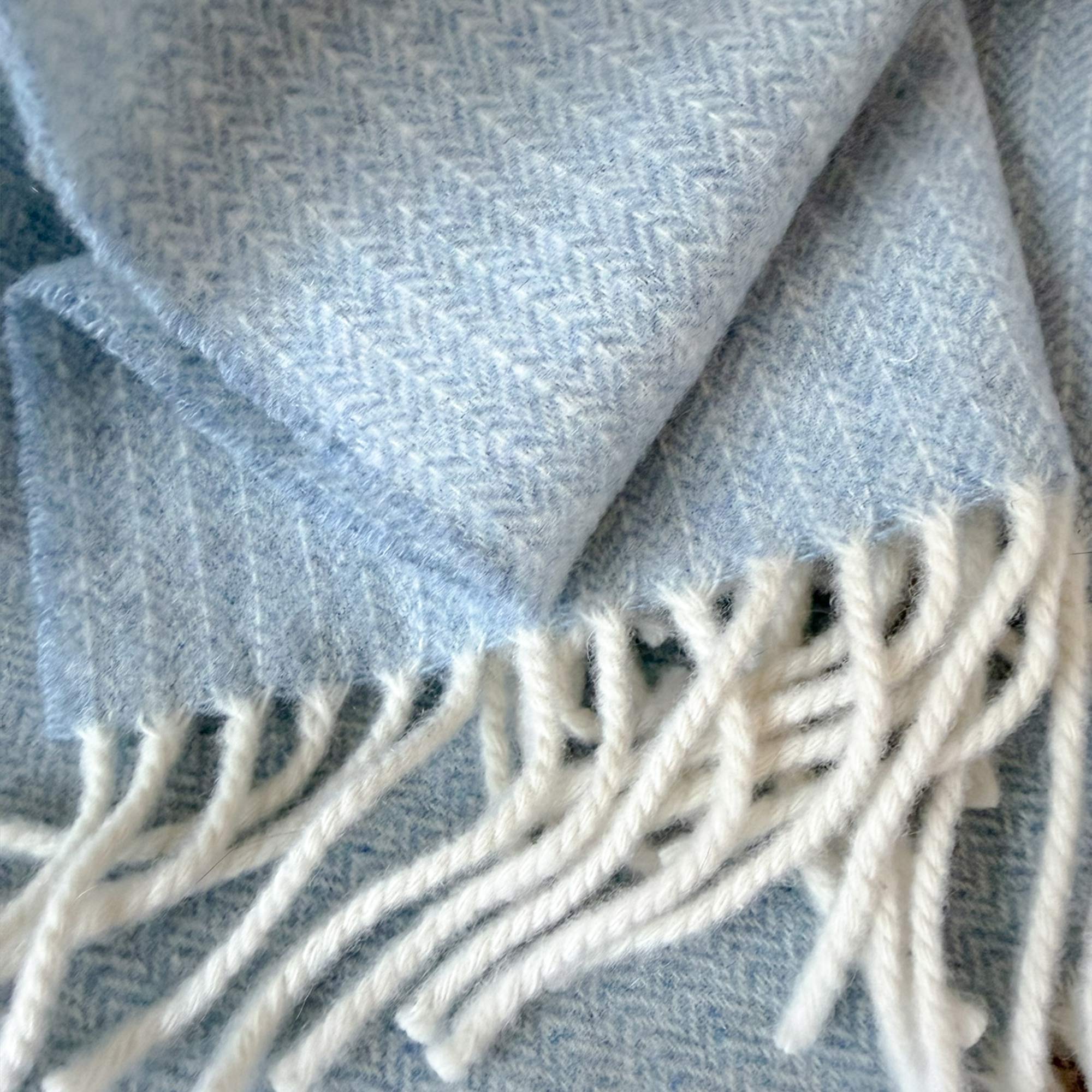 Sky Blue Cashmere Throw 