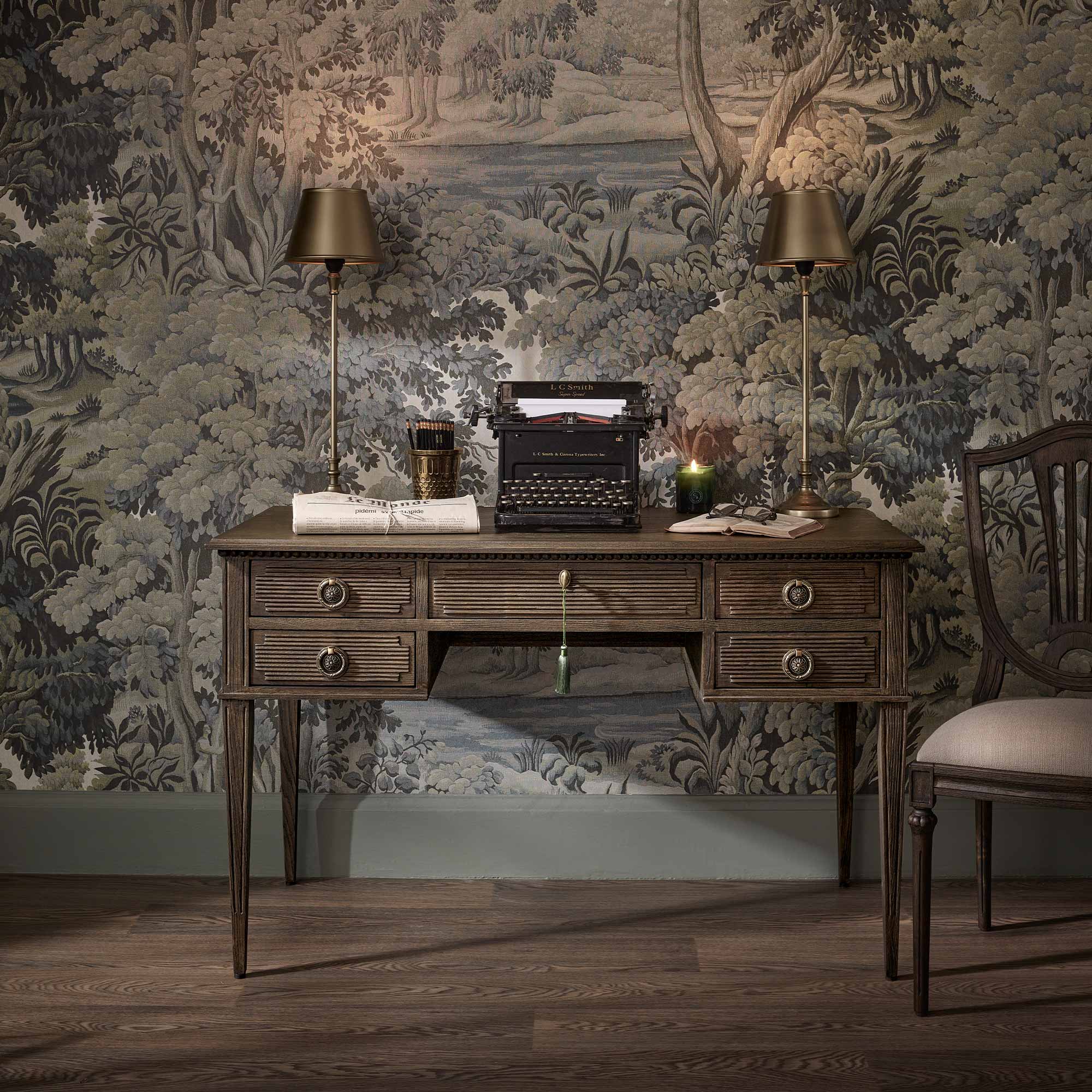 Gustavian Dark Writing Desk