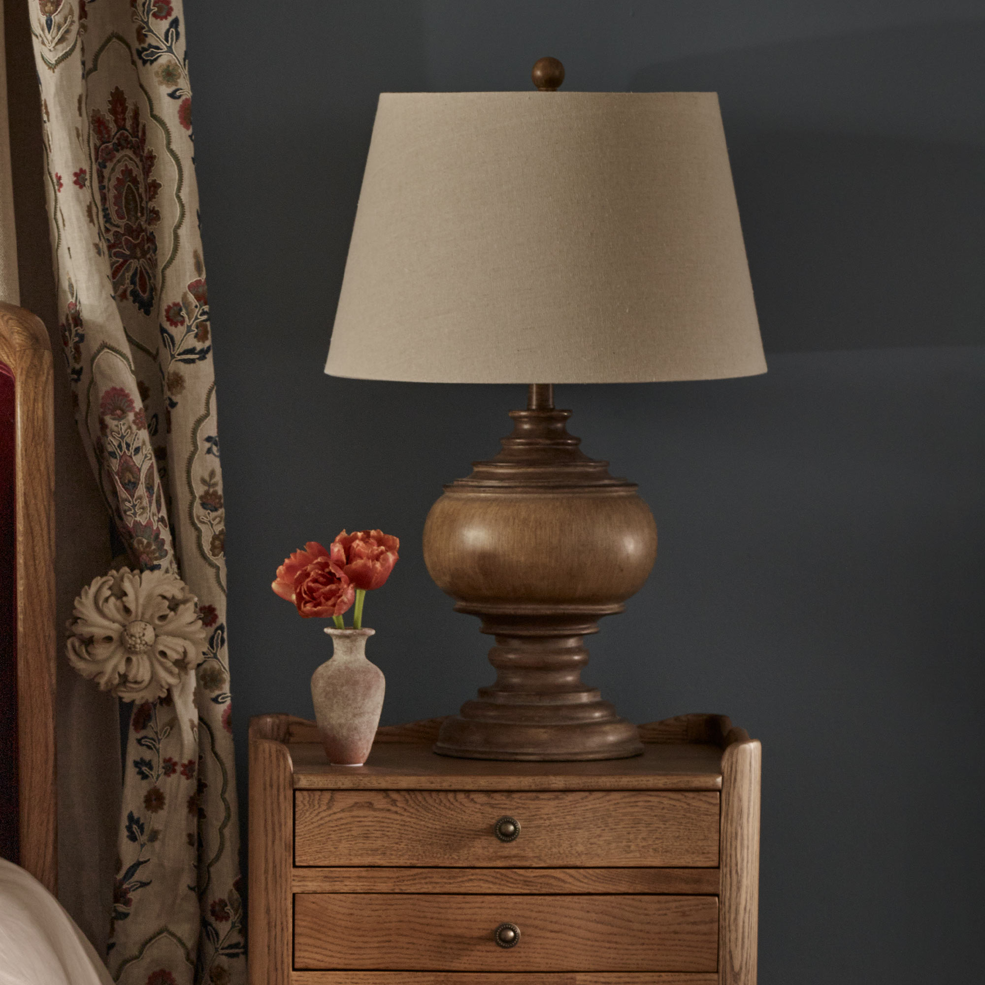 Gently Weathered Characterful Wooden Lamp 