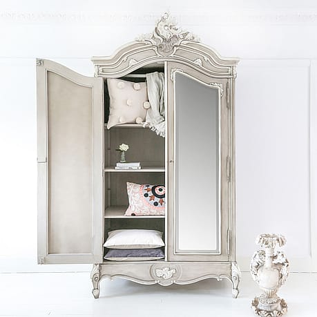 Amour 2-Door Mirror Fronted French Armoire Amour 2-Door Mirror Fronted French Armoire