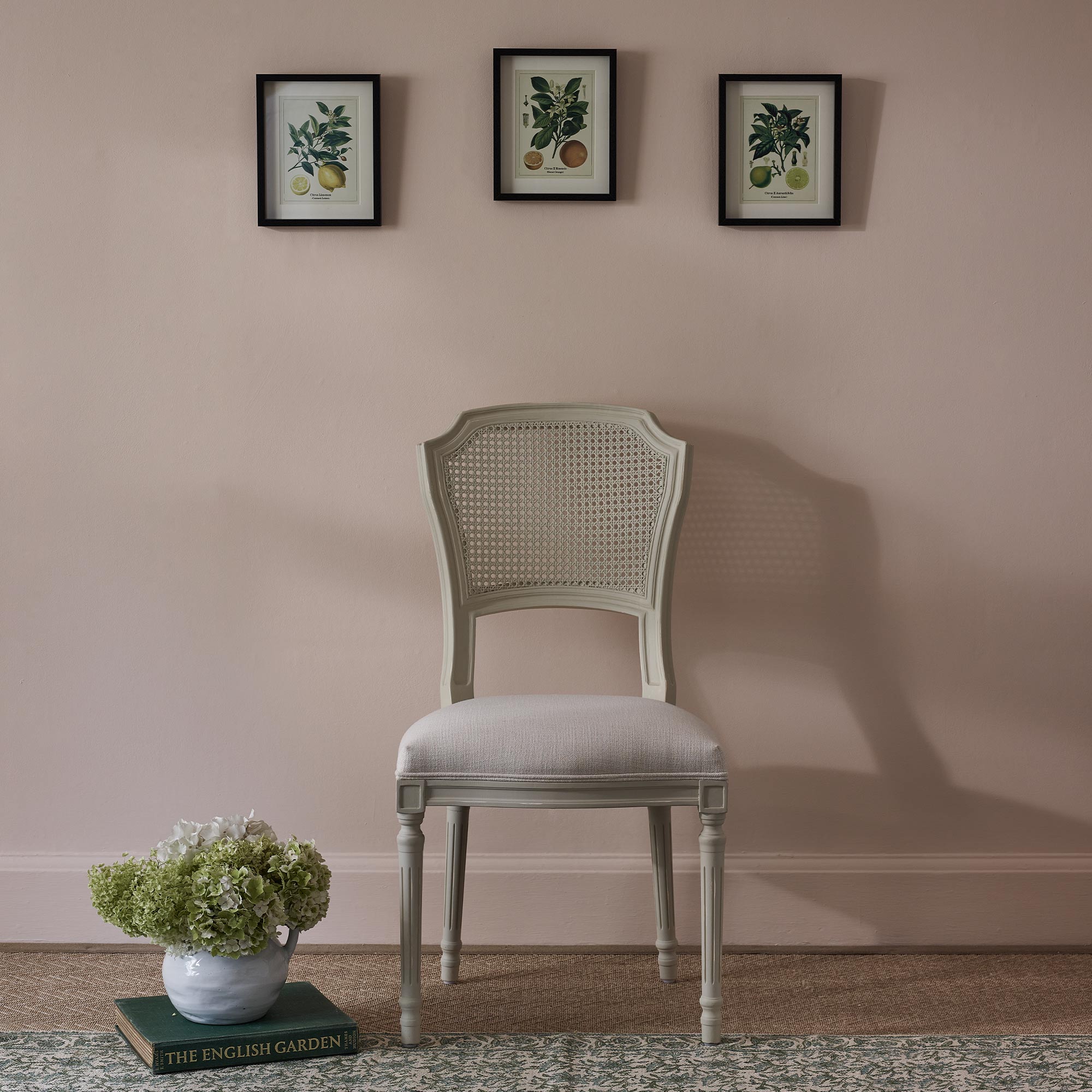 Upholstered Oatmeal Rattan Bedroom Chair