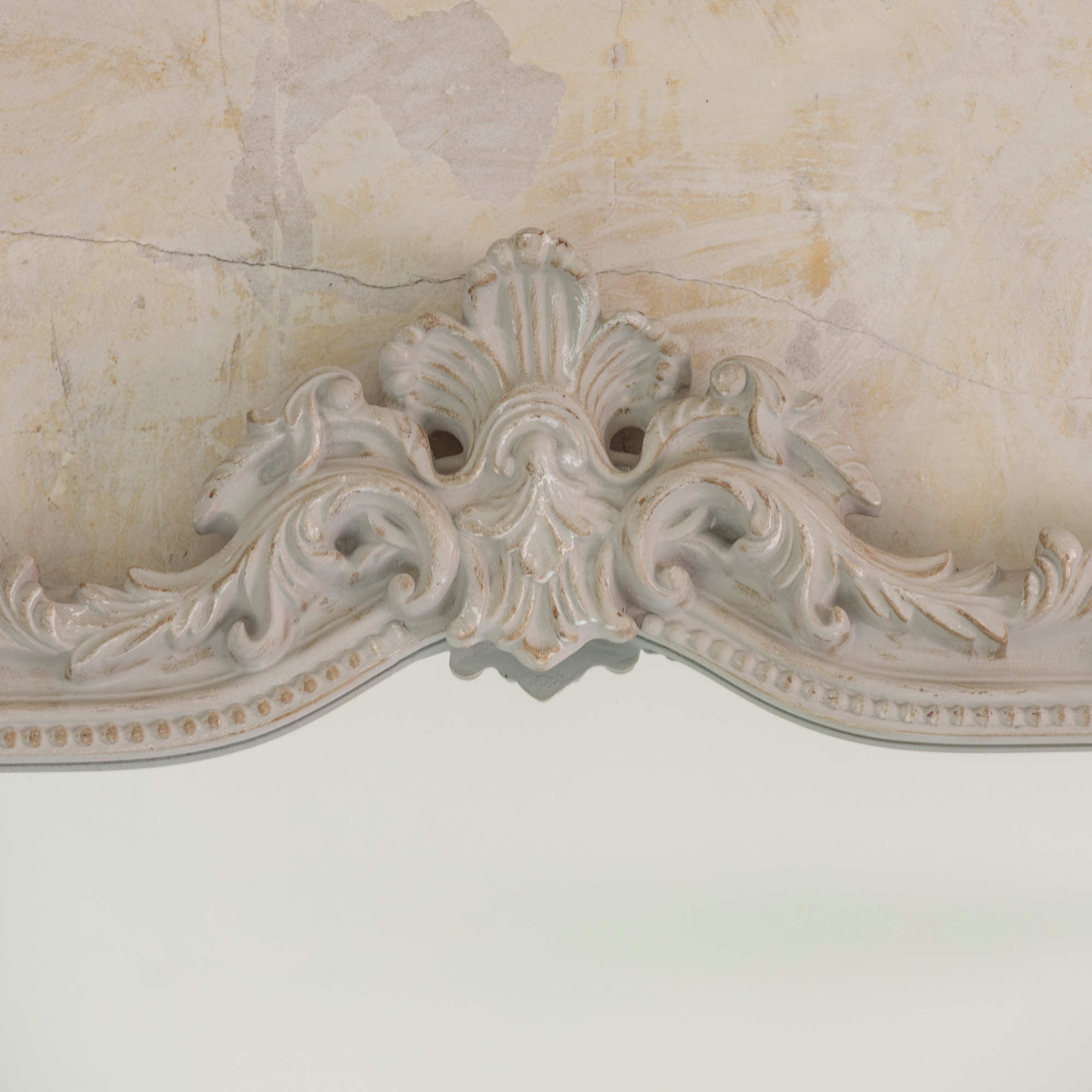 Ornate Mirror In Antique Grey With Carved Detailing