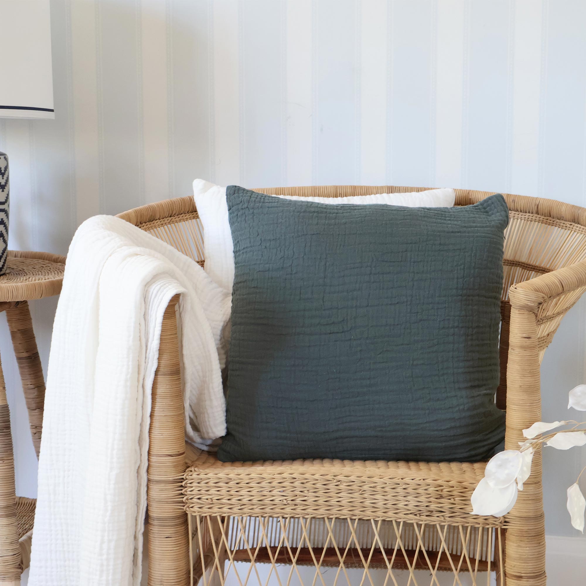 Apricity Blue Crinkle Cushion