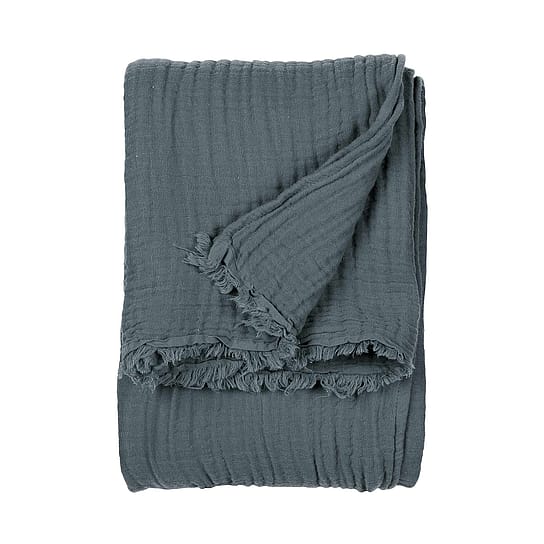 Cotton Muslin Crinkle Throw in Blue Cotton Muslin Crinkle Throw in Blue