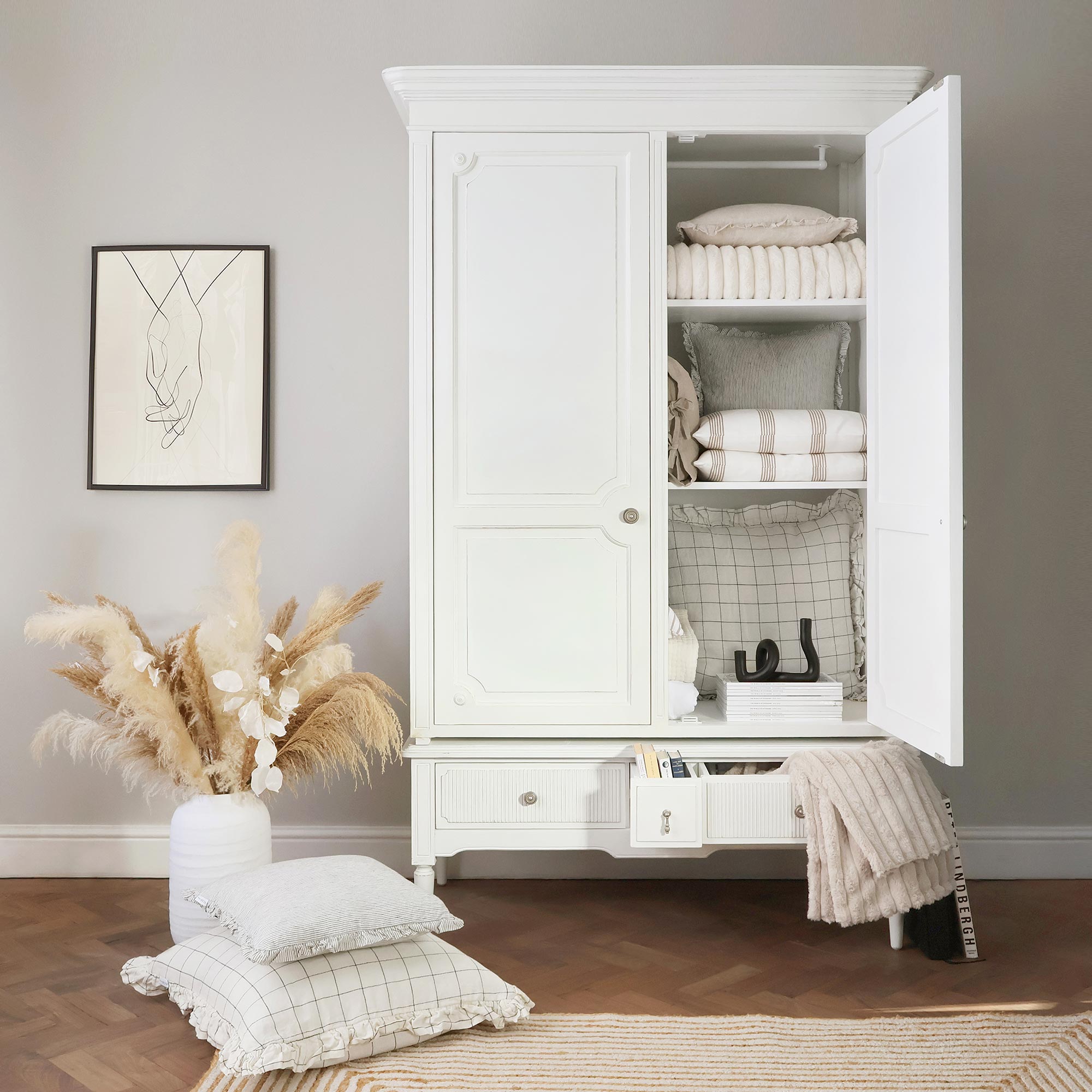 Avenue Blanc 2-Door French Armoire