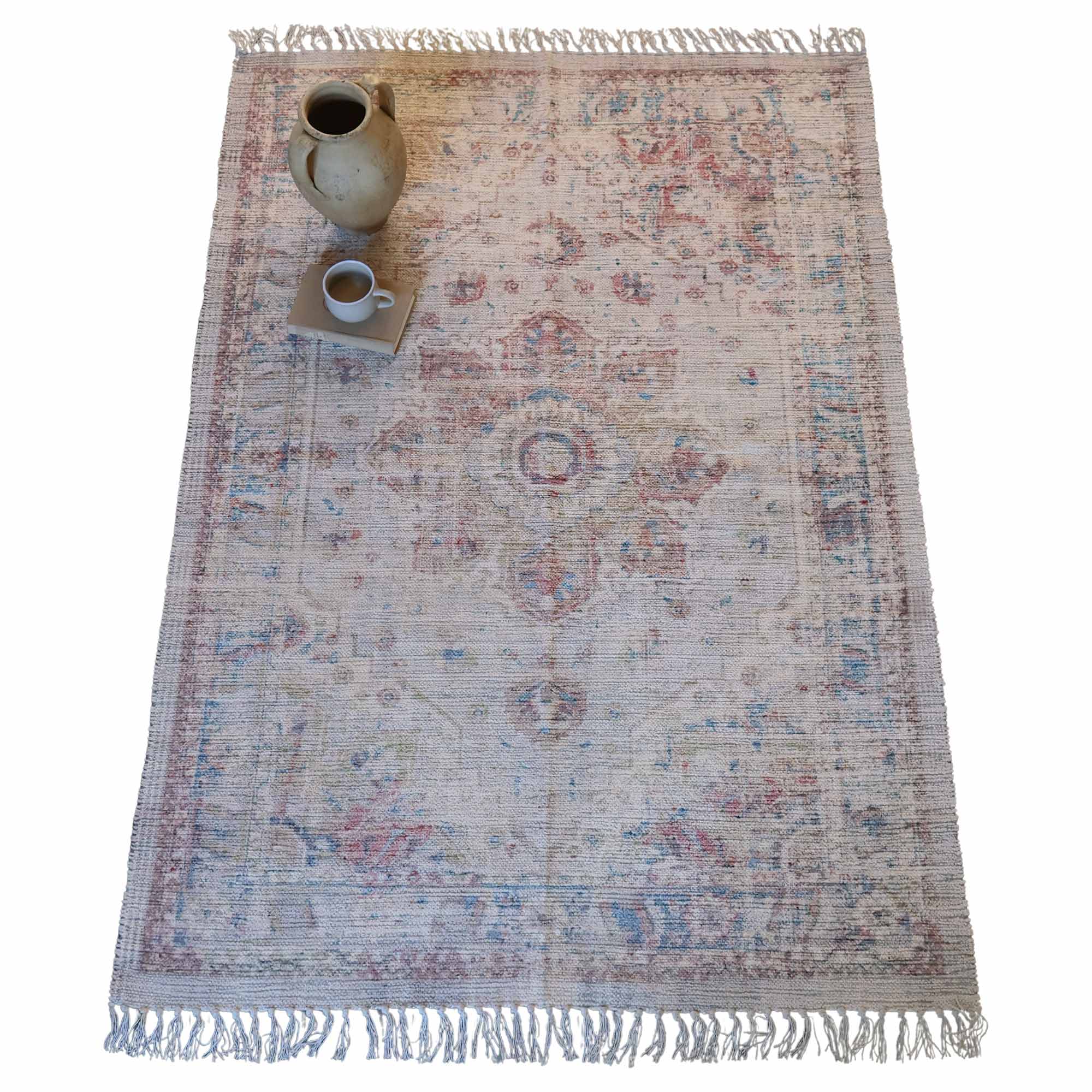 Rug with Faded Kilim Design 