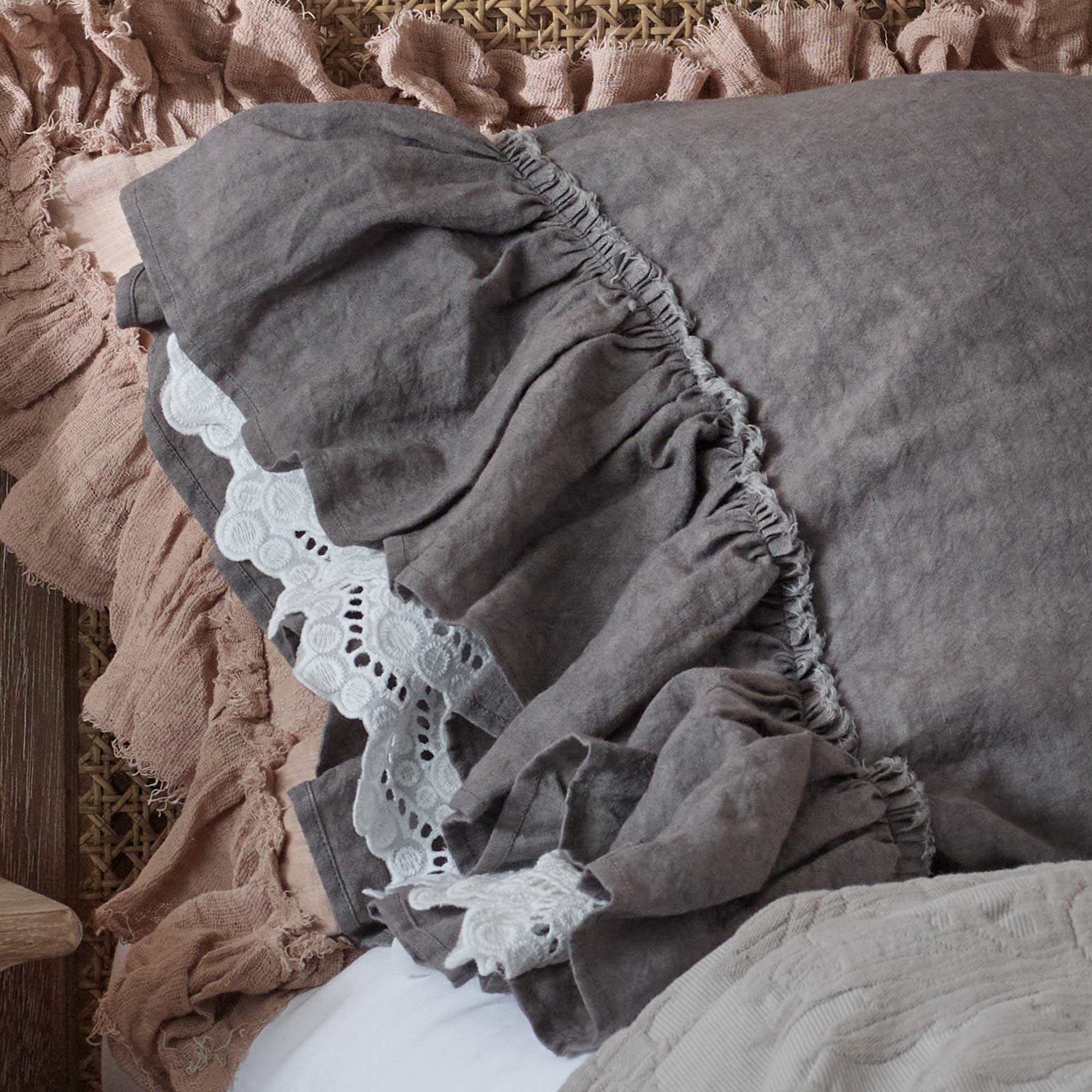 Bella Double Ruffle Cushion Cover
