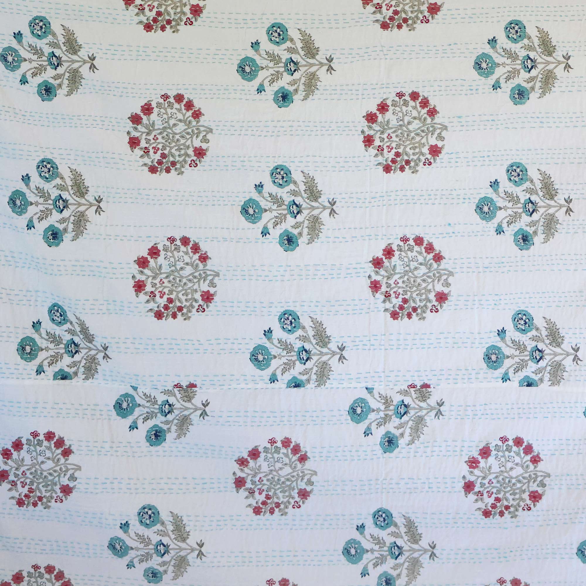 Berries and Blues Large Kantha Throw