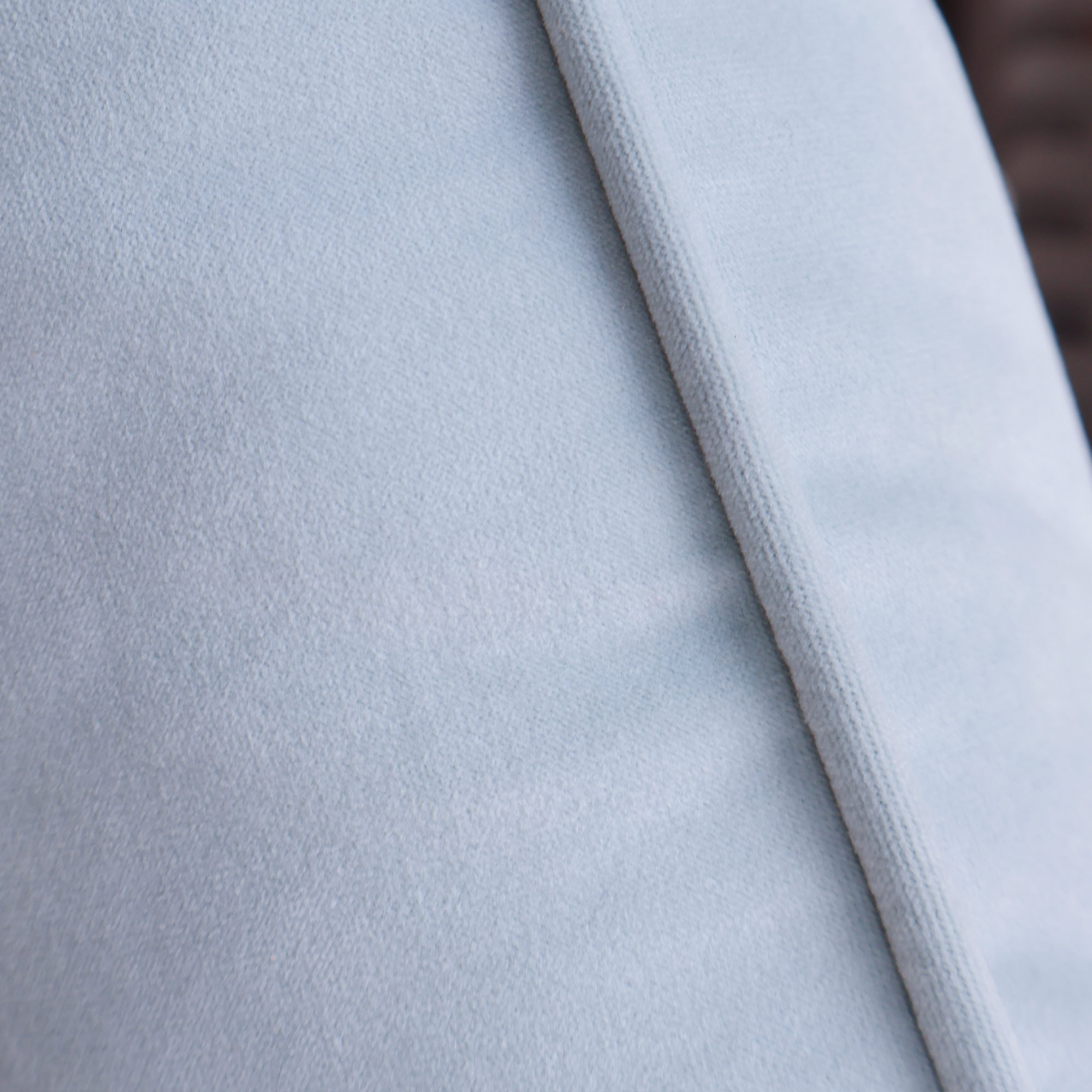 Piping Detail on Pale Blue Velvet Cushion