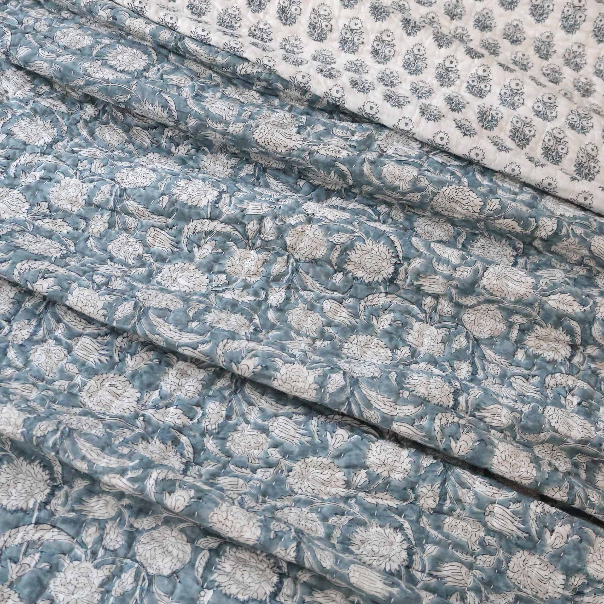 Heritage Handblock Floral Bedspread