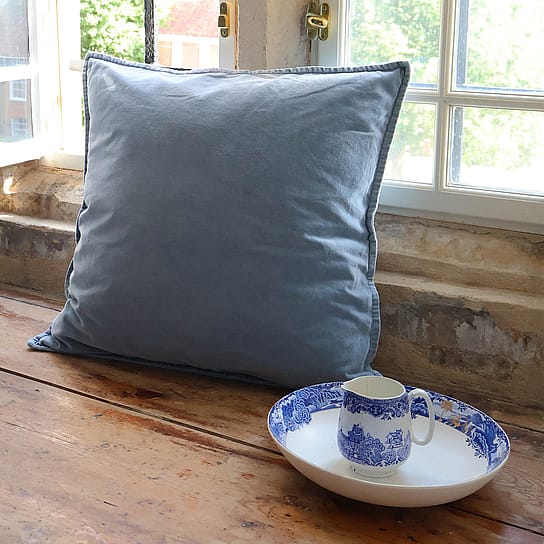 Mélange Velvet Cushion in Cornflower Mélange Velvet Cushion in Cornflower