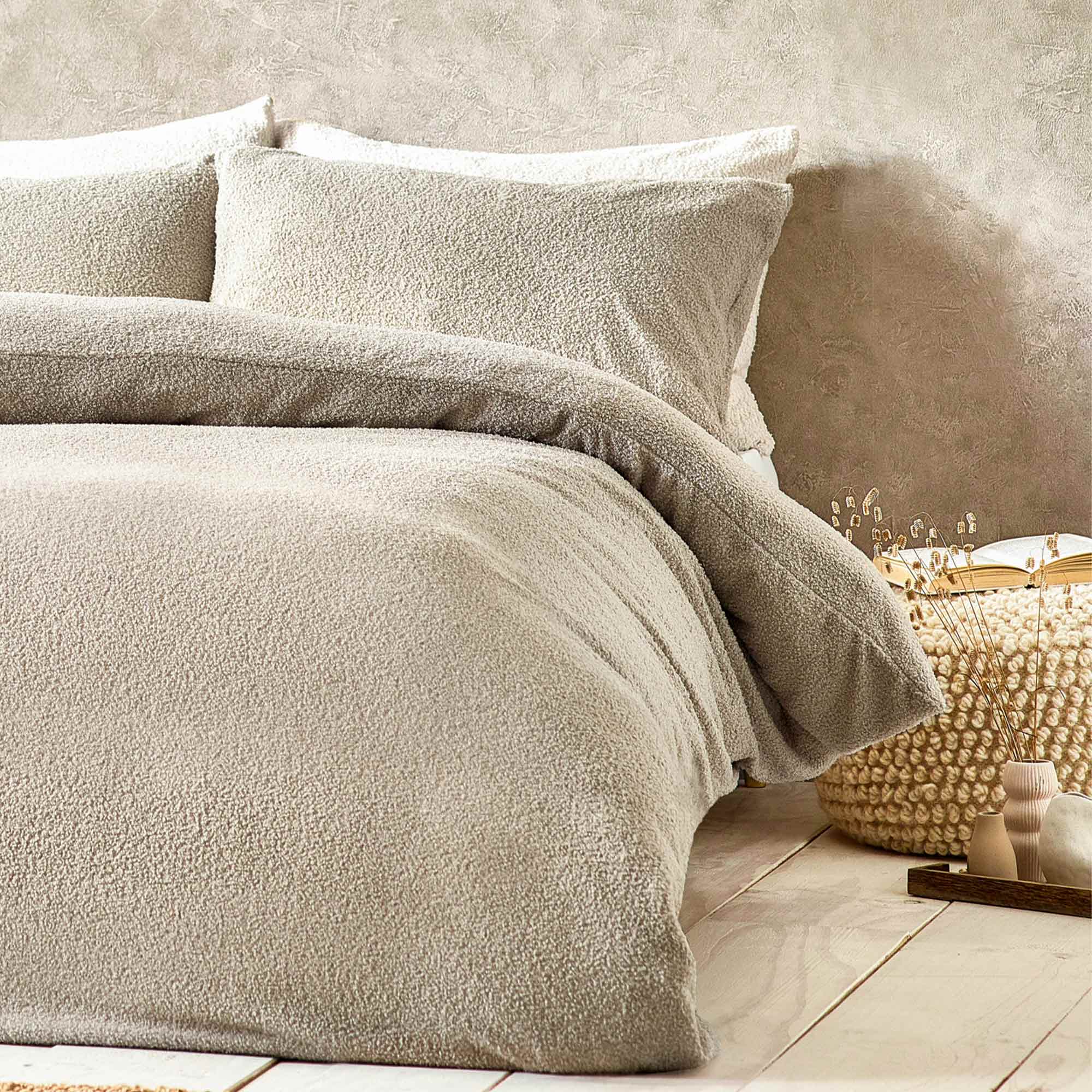 Neutral Boucle Duvet Cover Set