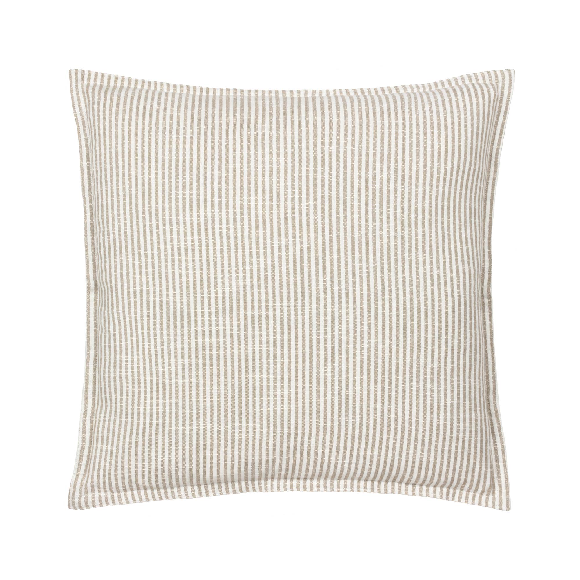 Natural Beige and White Striped Cushion